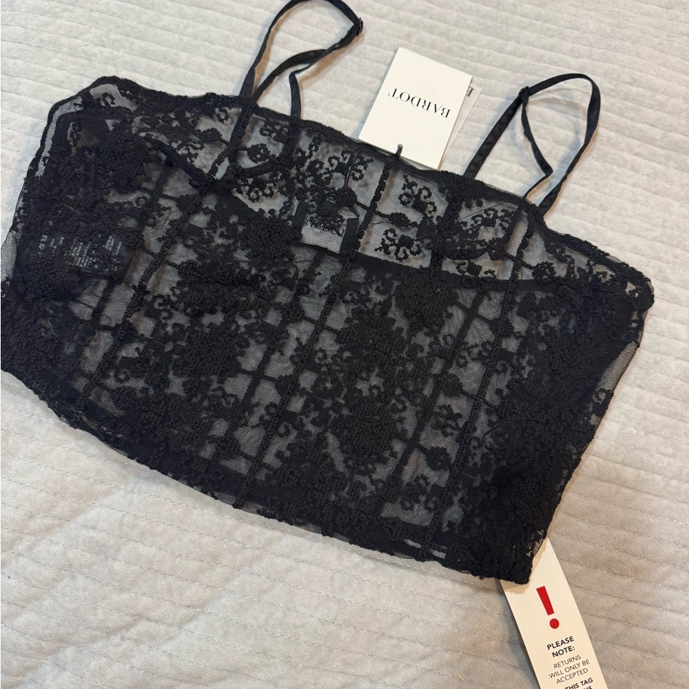 Bardot Black Harper Embroidered Lace Cami - Picture 2 of 5